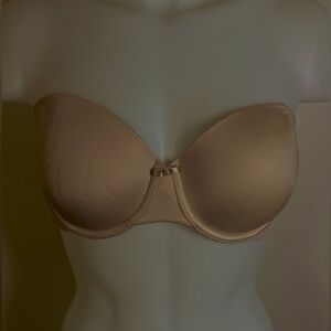 Vanity Fair Beauty Back Strapless Bra 38B #74345 Beige Wired Lightly Lined Nude